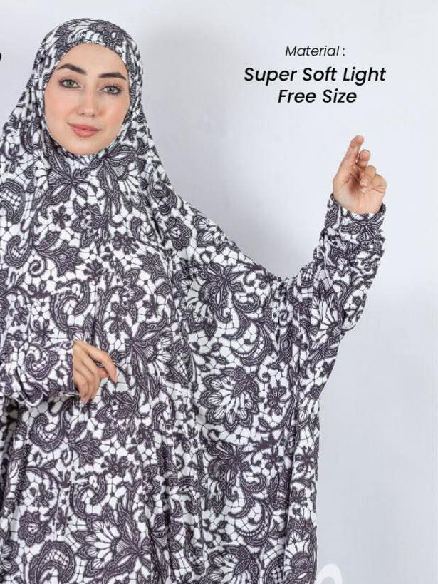 Two-Piece Prayer Set | Prayer Set |Batwing Sleeve Hijab & Elastic Skirt | Islamic Clothes