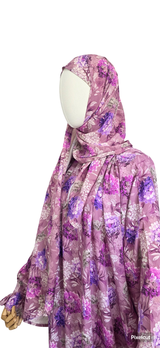 Zahraty premium prayer dress with attached hijab
