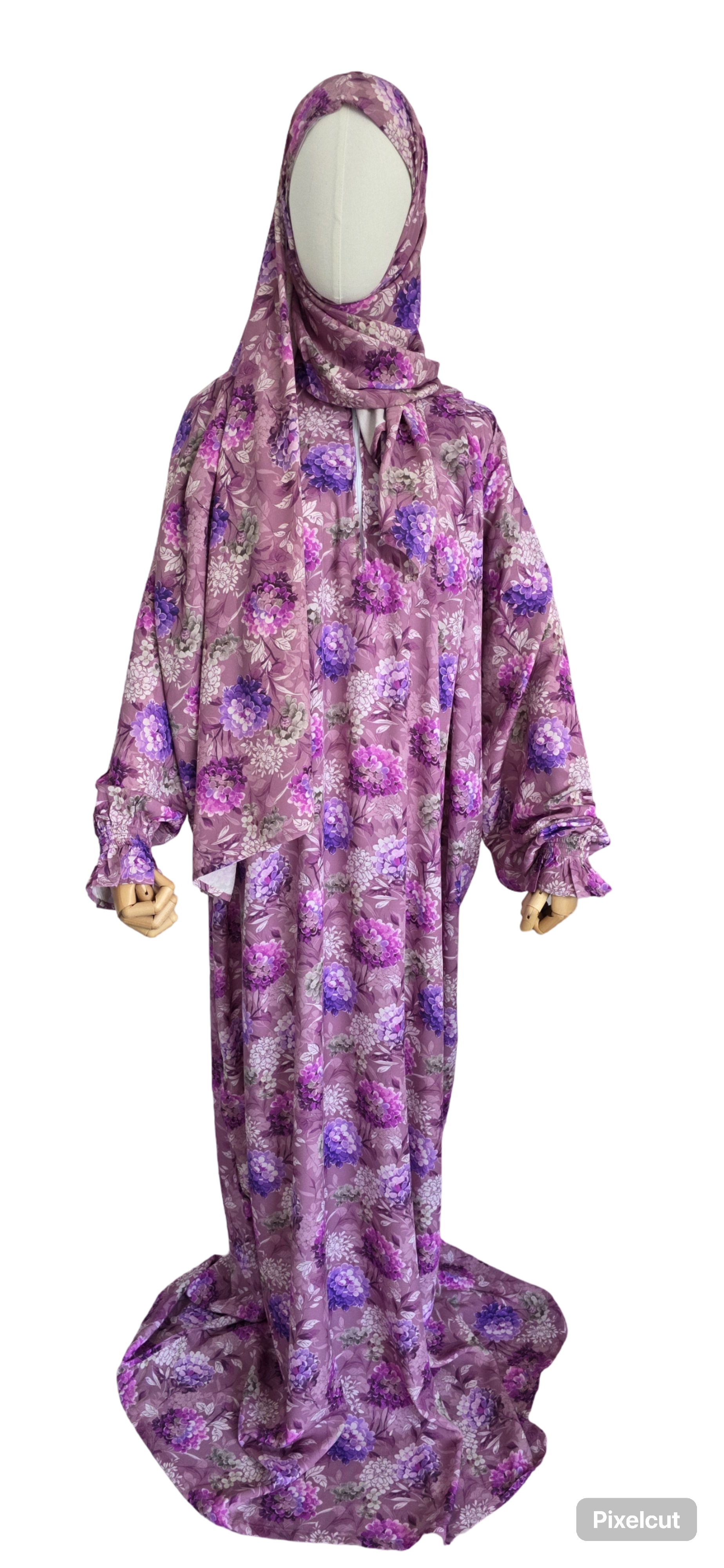 Modest Muslim prayer dress full length design
