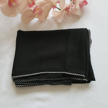 Chiffon Crepe Hijab / Hand-Stitched Edges