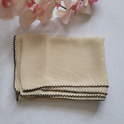 Chiffon Crepe Hijab / Hand-Stitched Edges