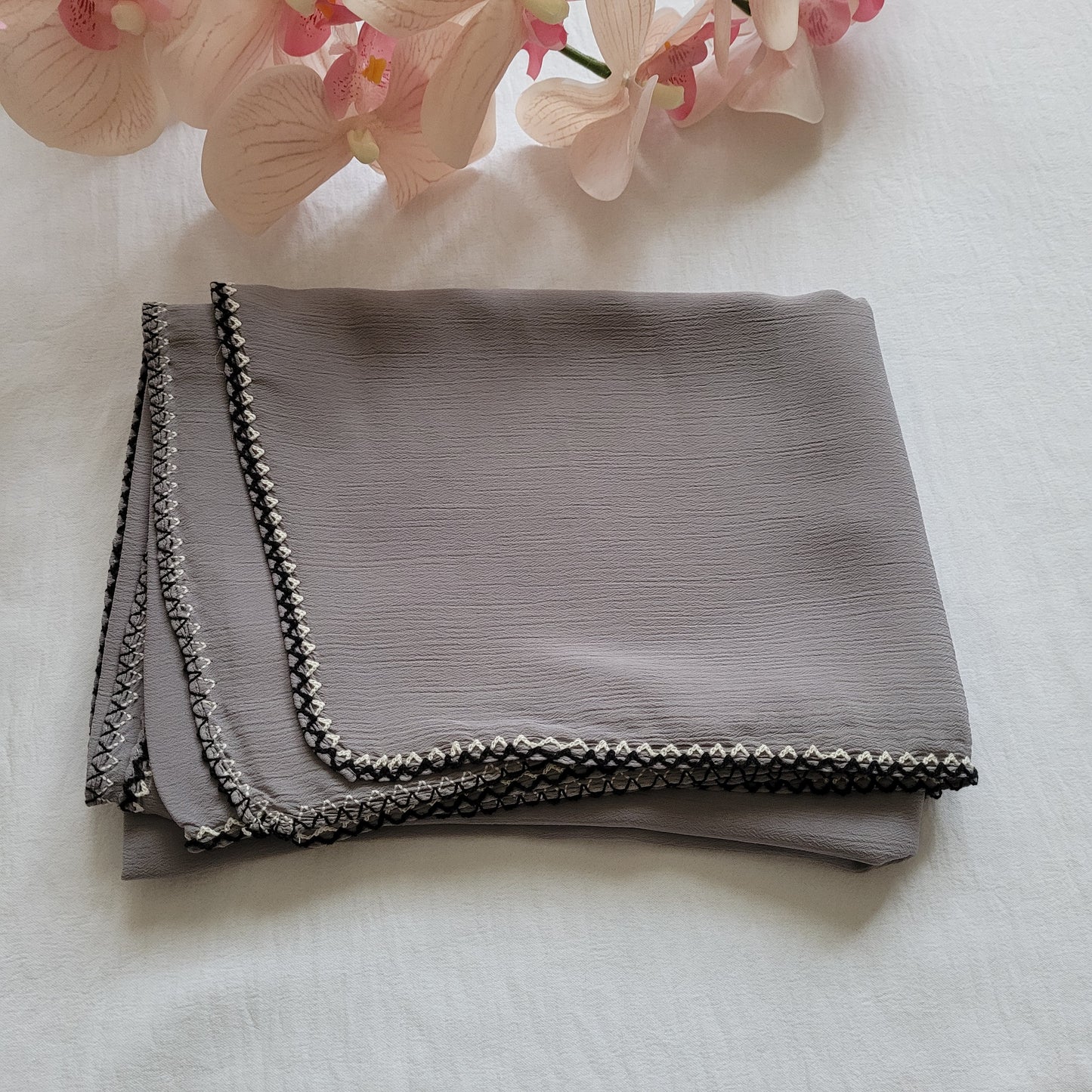 Chiffon Crepe Hijab / Hand-Stitched Edges