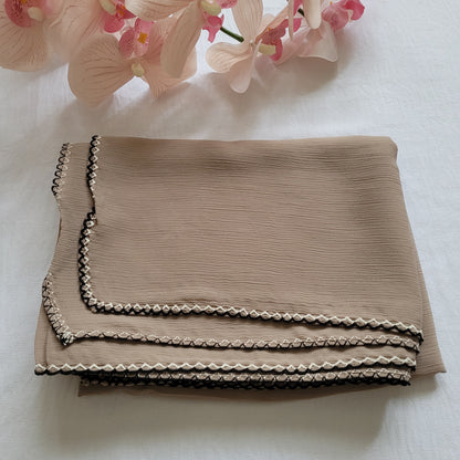 Chiffon Crepe Hijab / Hand-Stitched Edges
