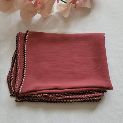 Chiffon Crepe Hijab / Hand-Stitched Edges