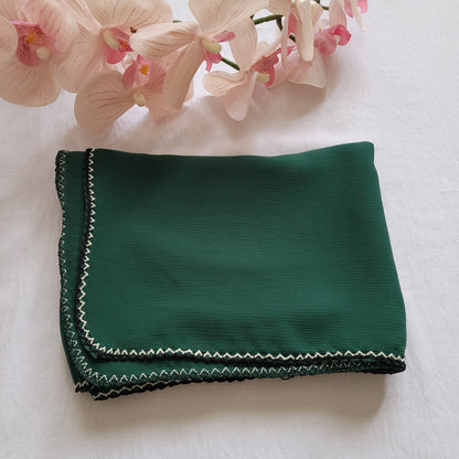 Chiffon Crepe Hijab / Hand-Stitched Edges