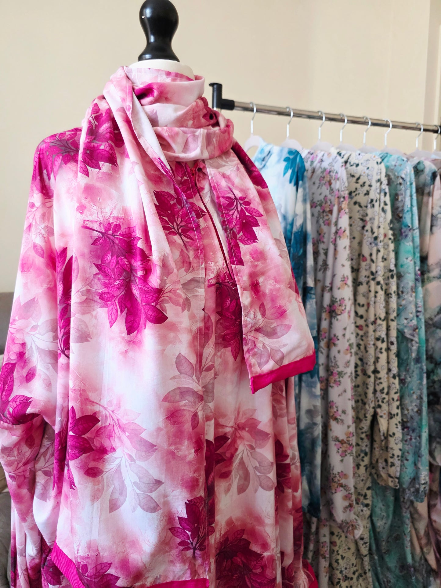 Zahraty Modest Prayer Dress for Women – Soft Cotton Viscose Abaya with Attached Hijab