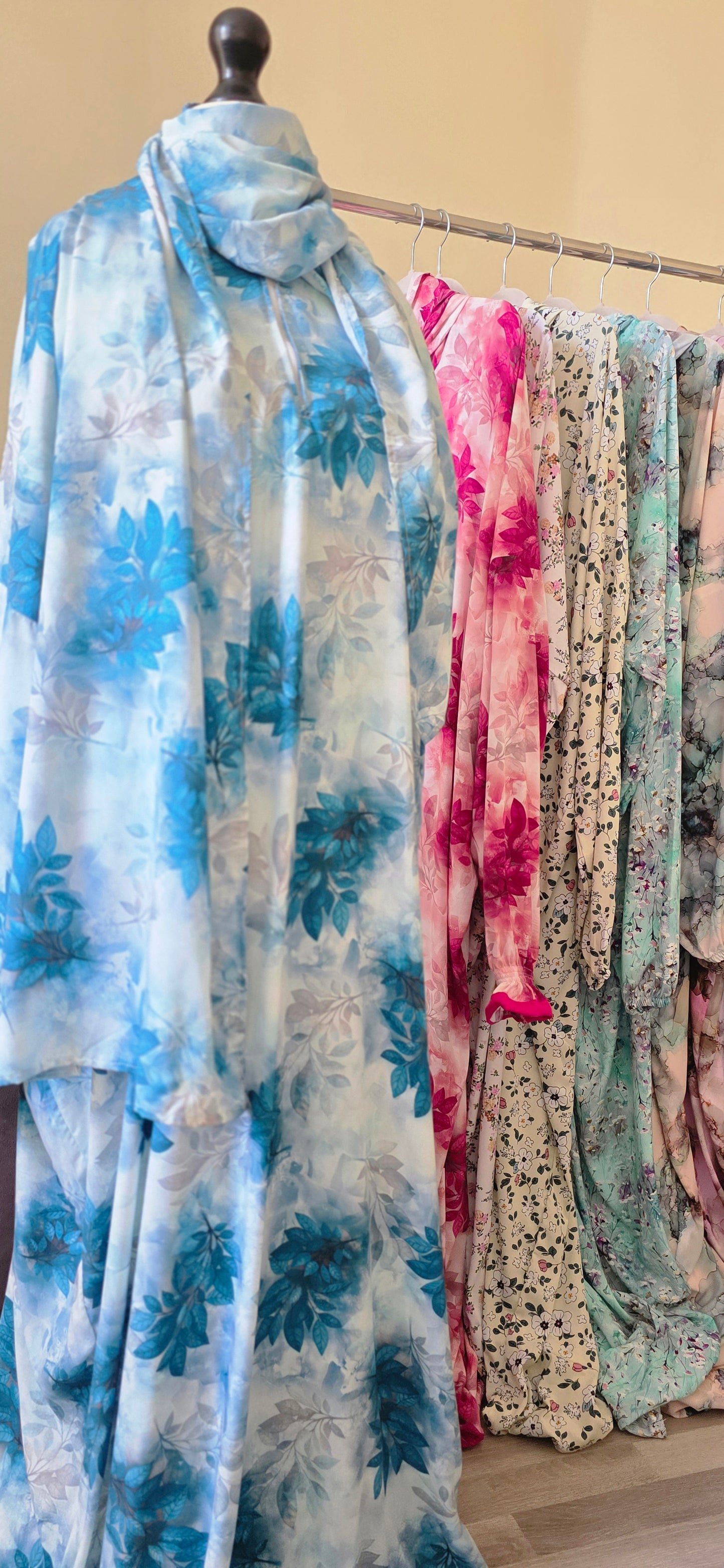 Zahraty Modest Prayer Dress for Women – Soft Cotton Viscose Abaya with Attached Hijab