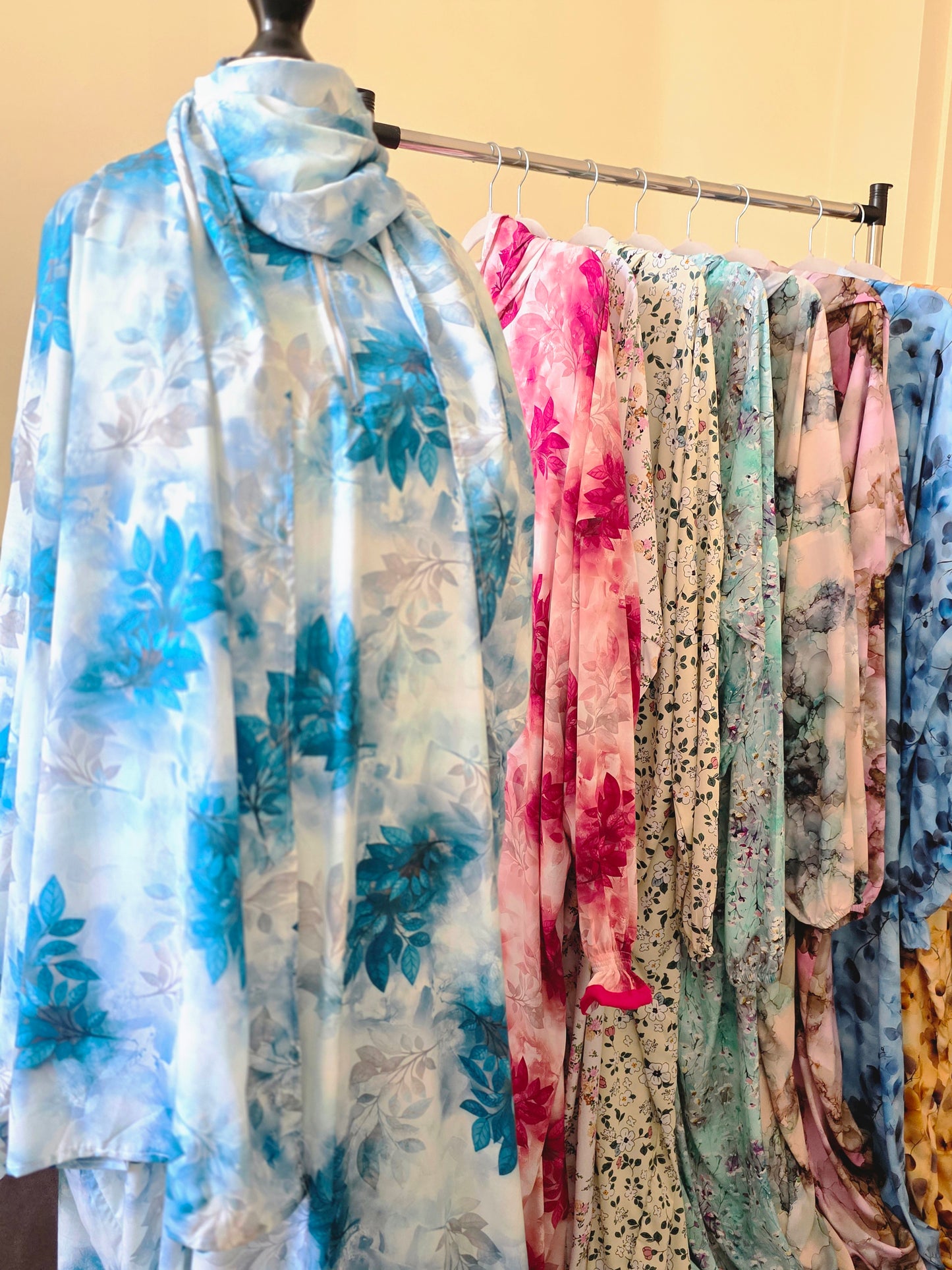 Zahraty Modest Prayer Dress for Women – Soft Cotton Viscose Abaya with Attached Hijab