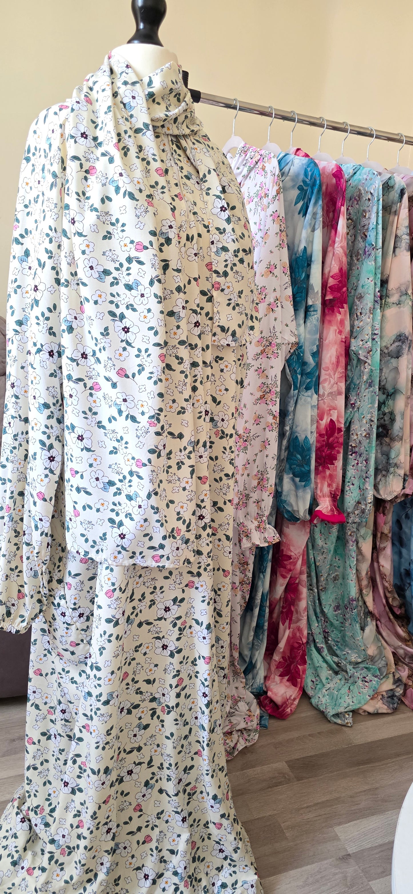 Zahraty Modest Prayer Dress for Women – Soft Cotton Viscose Abaya with Attached Hijab