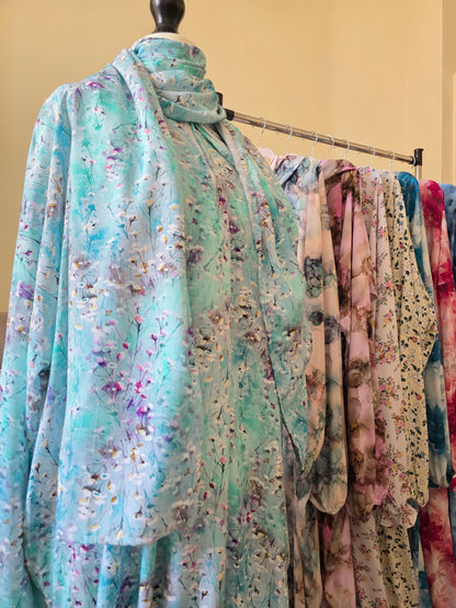 Zahraty Modest Prayer Dress for Women – Soft Cotton Viscose Abaya with Attached Hijab