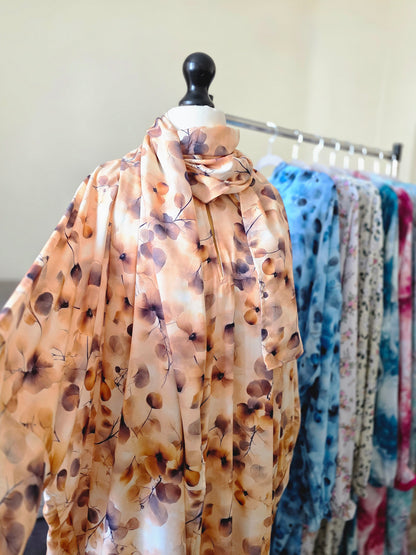 Zahraty Modest Prayer Dress for Women – Soft Cotton Viscose Abaya with Attached Hijab