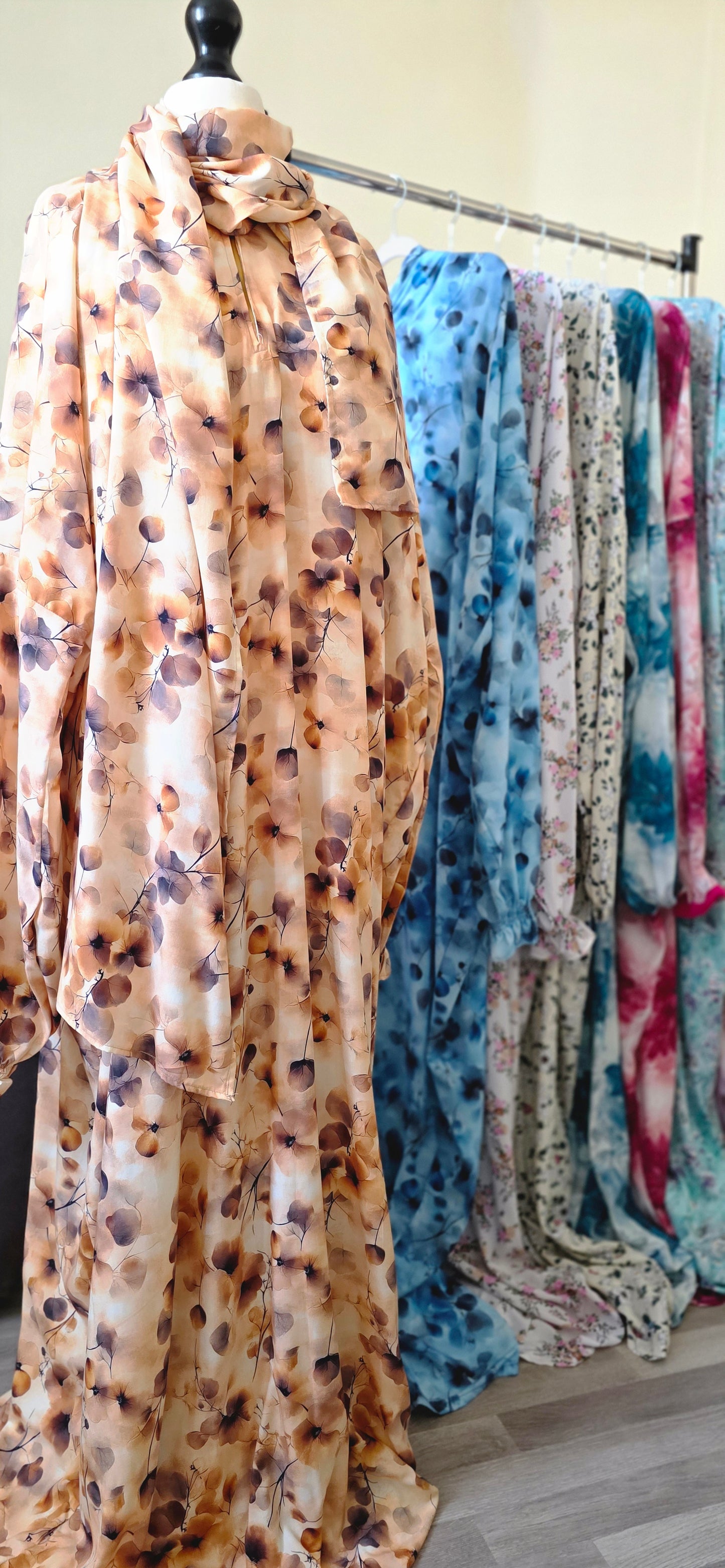 Zahraty Modest Prayer Dress for Women – Soft Cotton Viscose Abaya with Attached Hijab