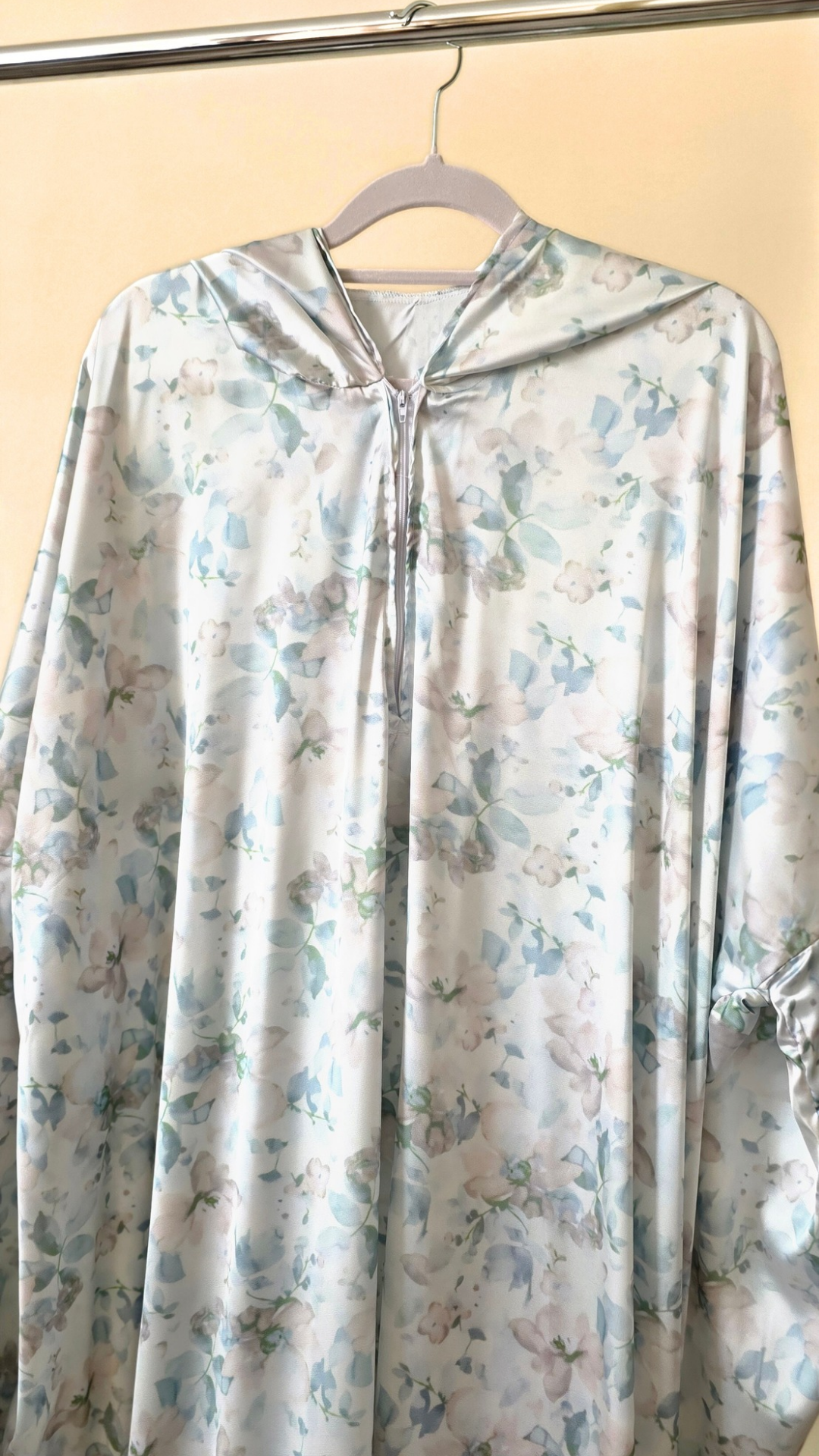 Luxurious Silk Prayer Dress – Soft Satin with Attached Hijab