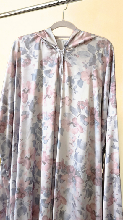 Luxurious Silk Prayer Dress – Soft Satin with Attached Hijab