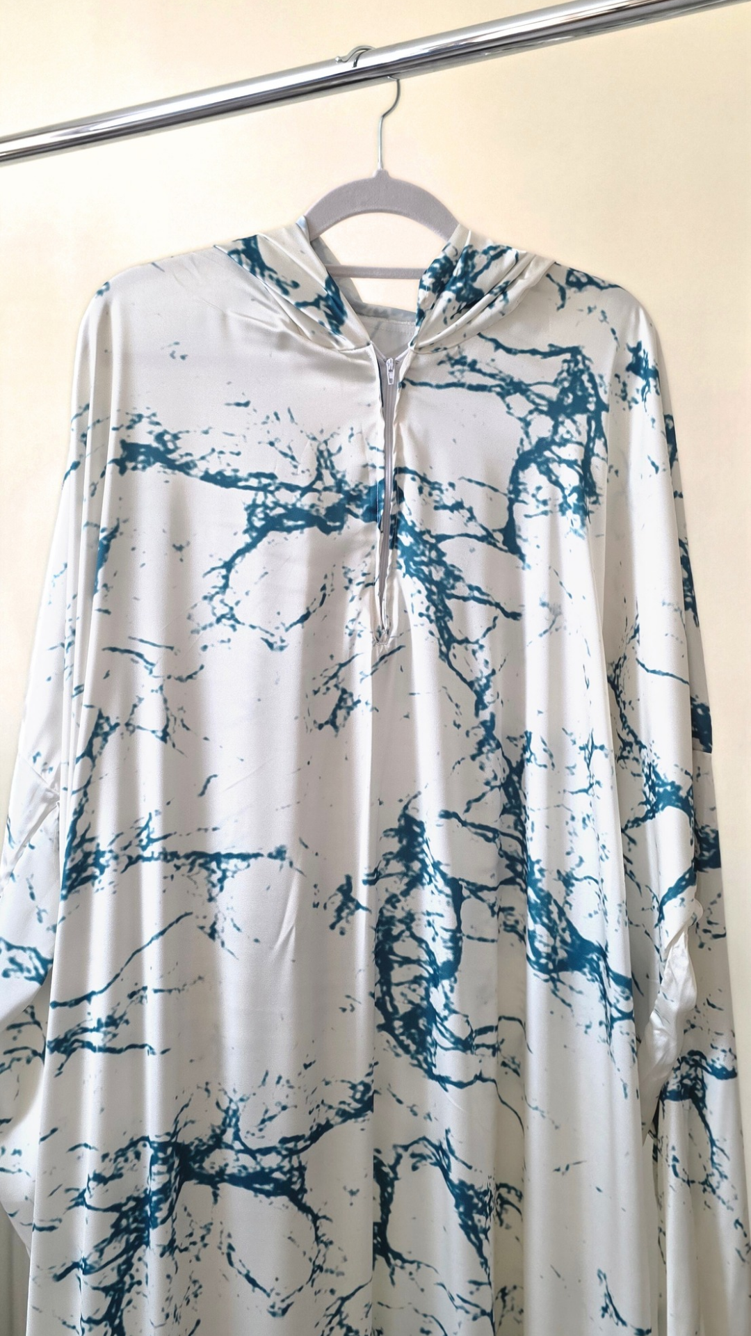 Luxurious Silk Prayer Dress – Soft Satin with Attached Hijab