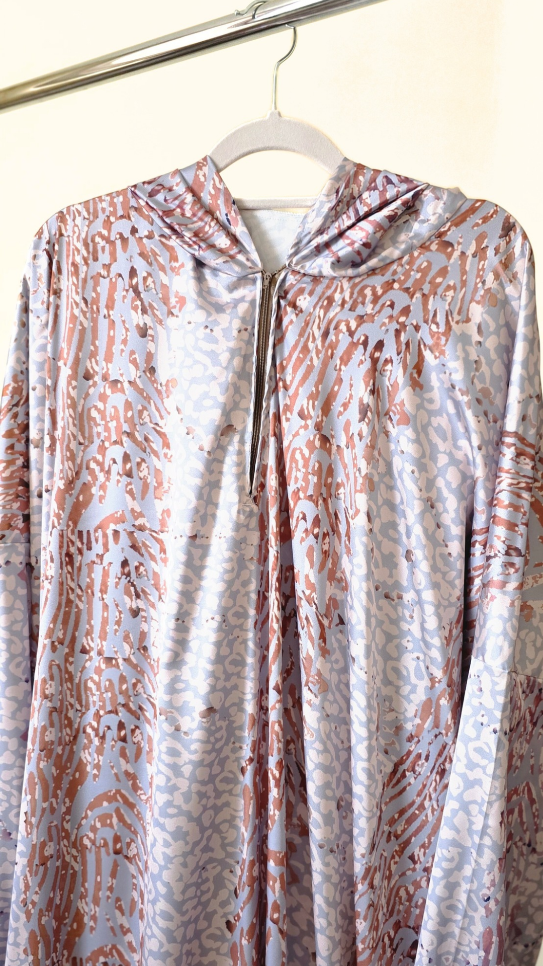 Luxurious Silk Prayer Dress – Soft Satin with Attached Hijab