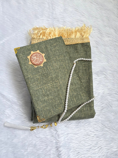 Ramadan Quran & Prayer Mat Gift Set with free Tasbih – Arabic Quran | Islamic Gifts UK