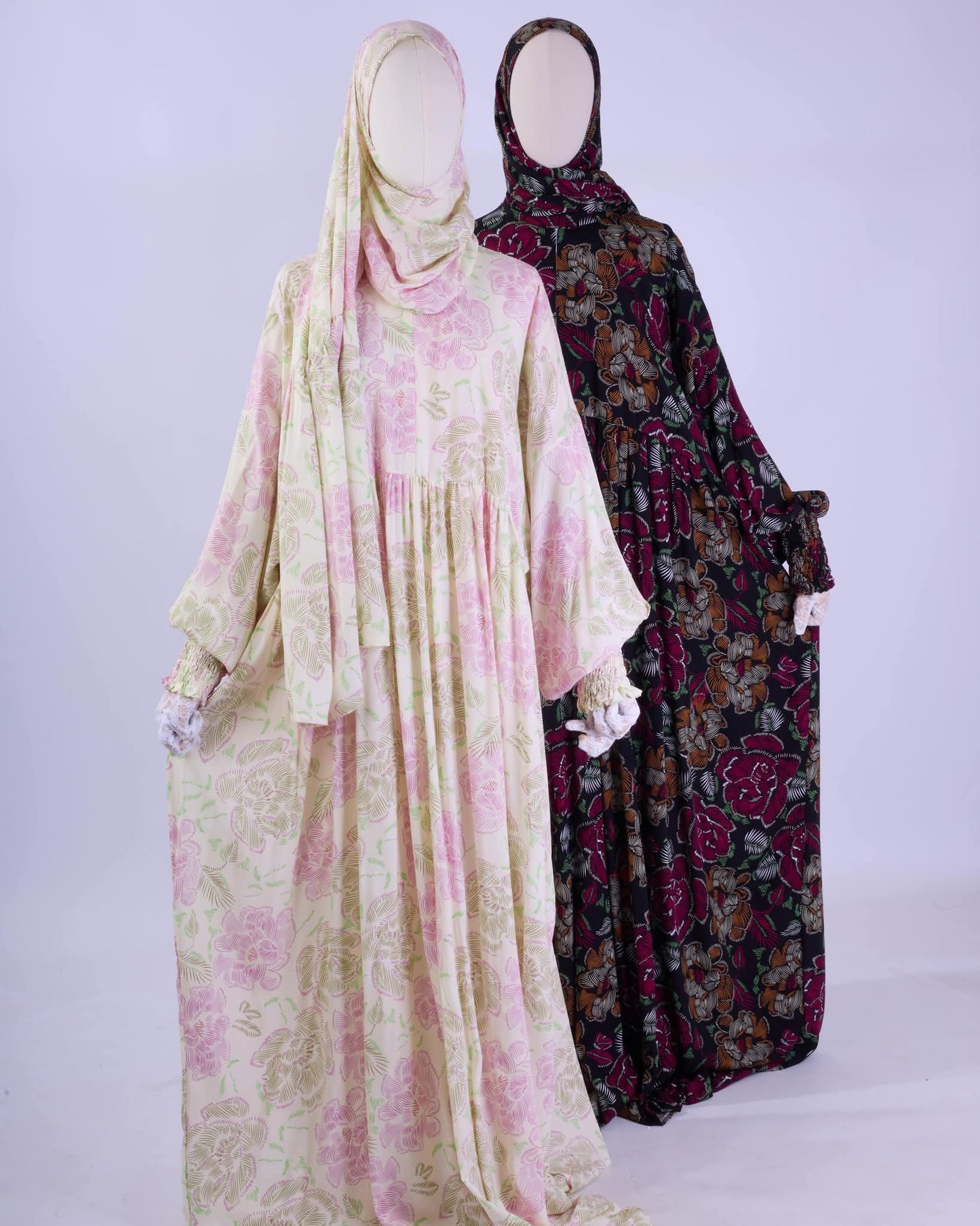 Tiered Prayer Dress with Hidden Zipper – with attached hijab